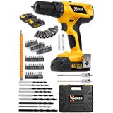 Wacker Pro Germany 068 Yellow Yeni Sistem LX Motor 128 VF 86 Parça Çift Akülü Vidalama Şarjlı Matkap