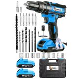 Wacker Pro Germany Dark 58 V 12 Ah Bakır Sargılı Çelik Şanzuman Çift Akülü Şarjli Matkap Vidalama+Tamir Seti