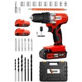 Wacker Pro Germany Optimum Red Prof 58 V 12 Ah Darbeli Çelik Şanzuman Çift Akülü Şarjlı Matkap Vidalama+Tamir Seti