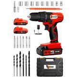 Wacker Pro Germany Red Prety 58 V 12 Ah Darbeli Çelik Şanzuman Çift Akülü Şarjlı Matkap Vidalama+Tamir Set