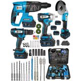 Wacker Pro Germany Wellcood 4 Lü Set Şarjlı 3 Akülü Somun Sıkma + Kırıcı Delici + Şarjlı Matkap + Taşlama