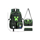 Waddell 3'lü set Mınecraft Oyun Erkek İlkokul Sırt Çantası Beslenme Çantası ve Kalemlik