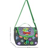Waddell Deri Baskılı Desenli Termal Beslenme Çantası - 18x13x24 - Askılı Beslenme Çantası - Gri