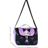 Waddell Deri Baskılı Desenli Termal Beslenme Çantası - 18x13x24 - Askılı Beslenme Çantası - Lila