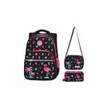 Waddell Flamingo Desenli Ilköğretim Çantası beslenbe çantası kalemlik 3 lü set