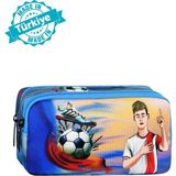 Waddell Futbol Temalı 2 Cepli Kalem Kutusu ,kalemlik - Lacivert - 10-6-20 - Cüzdan Tipli