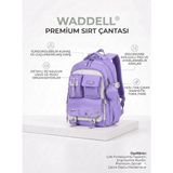 Waddell Ithal Lüx Ortopedik Sırtlı 26909 Lila Ilkokul Ortaokul Çantası Cüzdan Hediyeli Aksesuarlı - Sırt Çantası - 42x20x30