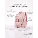 Waddell Ithal Lüx Ortopedik Sırtlı 26909 Pembe Ilkokul Ortaokul Çantası Cüzdan Hediyeli Aksesuarlı - Sırt Çantası - 42x20x30