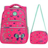 Waddell Lisanslı Frekanslı Fuşya Papyon Desenli Okul Sırt Çantası 40x30x18 Cm Rahat Kullanım