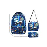 Waddell Lisanslı Futbol Desenli Ilkokul Çantası Beslenme Çantası kalem kutusu 3lu set