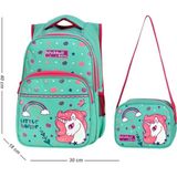 Waddell Okul Çantası Kız Çocuklar İçin Renkli Tasarım 40 cm Yükseklik 28 cm Genişlik - Mint Yeşili