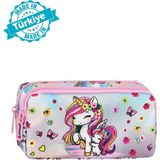Waddell Pembe Unicorn Desenli 2 Cepli Kalem Kutusu,kalemlik - 10-6-20 - Cüzdan Tipi Kalemlik
