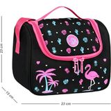 Waddell Siyah Flamingo Desenli Thermo Beslenme Çantası Kumaş Dış Materyal ile 23x23x13 cm Kapasite