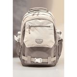 Waddell Suya Dayanıklı Saten Kumaş Unisex Çok Bölmeli Ortaokul,lise Okul Sırt Seyahat Çantası - Sırt Çantası - Bej - 44x20x30