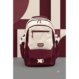 Waddell Suya Dayanıklı Saten Kumaş Unisex Çok Bölmeli Ortaokul,lise Okul Sırt Seyahat Çantası - Sırt Çantası - Bordo - 44x20x30