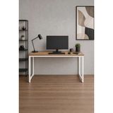 Wadlex Çam Beyaz Çalışma Masası Minimal Bilgisayar Masası Ofis ve Ev Için Modern Masa - Çam - Beyaz - 120X60