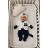 Waffle Baby Bebek Tulum Takımı 3 Parça Yenidoğan Şapkalı Eldivenli Erkek Kız Bebek Hastane Çıkışı Seti - 0 - Siyah - 0 - 6 Ay
