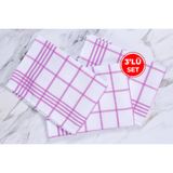 Waffle Desen Üçlü Pembe Mutfak Kurulama Bezi, 50X70Cm