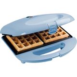 Waffle Makinesi,xl Teppanyaki Tasarım, Yapışmaz Kaplama, Isı Yalıtımlı Bambu Sap - Mavi