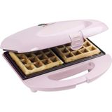 Waffle Makinesi,xl Teppanyaki Tasarım, Yapışmaz Kaplama, Isı Yalıtımlı Bambu Sap - Pembe