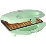 Waffle Makinesi,xl Teppanyaki Tasarım, Yapışmaz Kaplama, Isı Yalıtımlı Bambu Sap - Yeşil