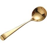 WAGMY Masa Çay Kahve Çorba Kaşıkları Çok Fonksiyonlu Ev Restoran Yuvarlak Baş KaşıklarÇorba için kullanılır TahılTatlıMeyvelerSüt ÇayıKahveDondurma Kaşığı Latte Kaşıkları (Altın)