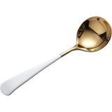 WAGMY Masa Çay Kahve Çorba Kaşıkları Çok Fonksiyonlu Ev Restoran Yuvarlak Baş Kaşıkları Çorba için kullanılır TahılTatlıMeyvelerSüt ÇayKahve Dondurma Kaşığı Latte Kaşıkları (Beyaz)