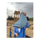 Wagna Luna Denim Kadın Omuz Çantası Saks Mavi Askılı Günlük Çanta