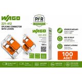 Wago 221-412 2'li Klemens Bağlantı Konnektörü Kollu 4 Mm² 100 Adet Orijinal