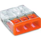 Wago 2273-203 3'lü Klemens Buat Klemensi 10 Adet Saydam Gövde Turuncu Kapak ile Maksimum 2,5 mm²