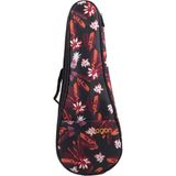 Wagon Case 03 Serisi Soprano Siyah Yaprak Ukulele Çantası