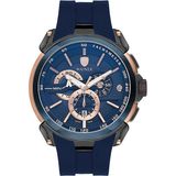 Wainer Analog Erkek Kol Saati 48 mm Lacivert Silikon Kordon 10 Atm - Lacivert - Bakır