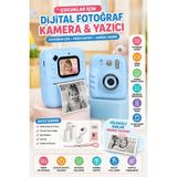 Wair Teknoloji Dijital Fotoğraf Makineleri Çocuk Termal Resim Baskılı Yazıcı Kamera Video Makinesi - Mavi