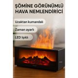 Wair Teknoloji Şömine Görünümlü LED Işıklı Aroma Difüzör & Hava Nemlendirici | Uzaktan Kumandalı, Zaman Ayarlı - Siyah