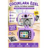 Wair Teknoloji Tavşan Temalı Çocuk Dijital Fotoğraf Makinesi Termal Baskılı Kamera Selfie Kameralı Türkçe Menü