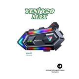 Wair Teknoloji Y20 MAX 2 Kişi Bağlantılı RGB Işıklı 1000mAh Bluetooth Motosiklet Kask Kulaklık İntercom Uyumlu