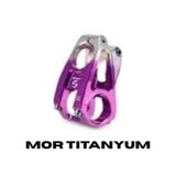 Wake Aluminyum Cnc Gidon Boğazı Çift Renk - 31.8Mm - 28.6Mm - 50Mm 0° - Sm004-Cnc - Mor Titanyum