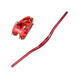 Wake Alüminyum Kırmızı 31.8 780MM Riser Mtb Gidonu + Gidon Boğazı Seti
