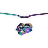 Wake Rainbow 780MM Alüminyum 31.8 Bisiklet Gidon + Boğaz Seti Renkli Yüksek Mukavemetli Malzeme