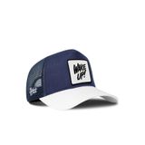 Wake Up Logolu Cordura Beyaz-Lacivert Trucker Şapka