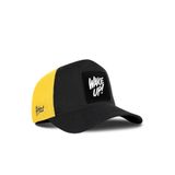 Wake Up Logolu Cordura Siyah-Sarı Trucker Şapka