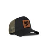 Wake Up Logolu Siyah-Haki Trucker Şapka