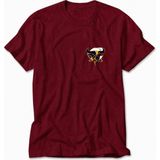 Wakha Erkek Boğa Burcu Modern Geometrik Tasarım Baskılı Tişört - Kırmızı - 2XL