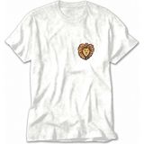 Wakha Erkek Çiçekli Aslan Retro Tasarım - Beyaz Tişört - 3XL