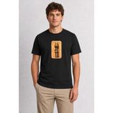 Wakha Erkek Retro Şehir Merdiveni Grafik Tişört Tasarımı - Siyah - L