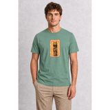 Wakha Erkek Retro Şehir Merdiveni Grafik Tişört Tasarımı - Yeşil - 3XL