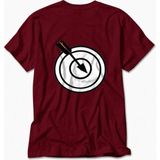 Wakha Erkek Yay Minimalist Ok Tasarımı - Sırt Baskılı - Kırmızı Tişört - XS