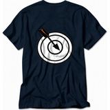 Wakha Erkek Yay Minimalist Ok Tasarımı - Sırt Baskılı - Lacivert Tişört - 3XL
