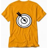 Wakha Erkek Yay Minimalist Ok Tasarımı - Sırt Baskılı - Sarı Tişört - 2XL