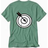Wakha Erkek Yay Minimalist Ok Tasarımı - Sırt Baskılı - Yeşil Tişört